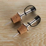 Wooden Cork Stopper For Bottle Wine Olive Oil Pourer Dispenser Spout with Cover Bottle Pourer Stopper For Bottle Bar Accessories 5