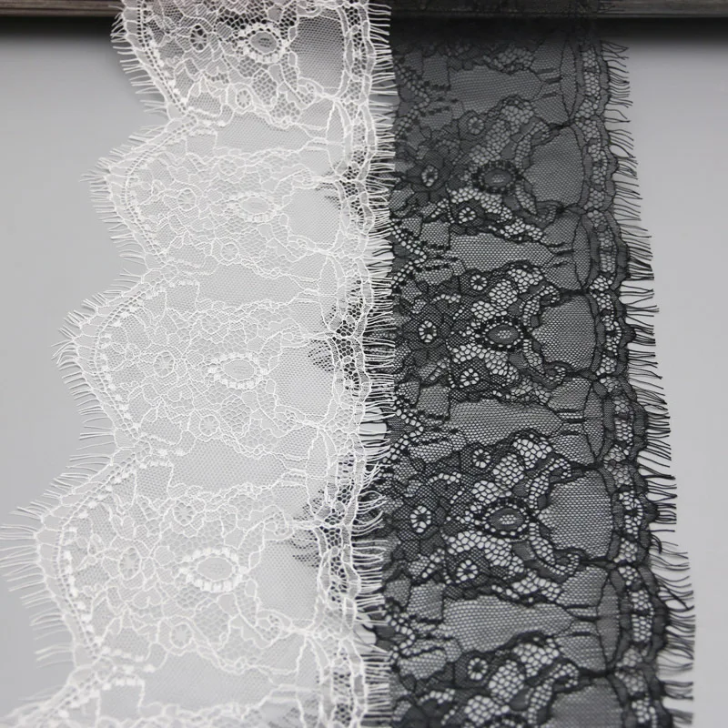 (3 meters/roll) 140mm White Black Lace Fabric Webbing Clothing Accessories Lace Material Handmade DIY Ribbon (3 meters/roll) 140mm White Black Lace Fabric Webbing Clothing Accessories Lace Material Handmade DIY Ribbon