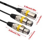 30CM XLR Splitter Male to Dual Female,3 Pin XLR Male to Female Splitter Audio Adapter Cable for Mic Amplifier Speaker Mixer 6
