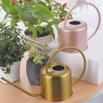 Stainless Steel Watering Can Comfortable Large Capacity Watering Pot Rustproof Leakproof 1.3L Spray Kettle Vegetable Planting 4