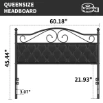 Upholstered Headboard for Full Size Bed Frame, Queen Size Bed Frame, Headboard Only 5