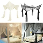 Sexy Mosquito Net Palace Four Door King/Queen Double Size Home Single  Bed Prevent Insect Outdoor Square Grace White Canopy Net 4