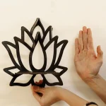 Wooden Lotus Hollow Decorative Rack Aromatherapy Organiser Essential Oil Candle Holder Wall Mounted Shelf Corner Shelf 4