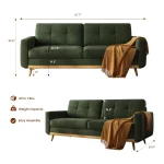 67.7-inch Mid-Century Modern Loveseat Sofa with Wooden Legs  for Living Room, Bedroom, or Office 2