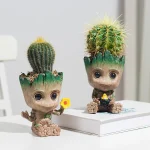 Baby Groot Flower Pot Home Decoration Planters For Indoor Plants Anime Heroism Figure Office Desktop Display Ornament Pen Holder 4
