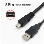 USB to Mini 8pin Digital Camera Cable for Nikon Olympus Sony Casio Sanyo Fuji Panasonic Mobile Phone Core 8Pin USB Data Cable