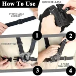 Action Camera Chest Mount Harness Breathable Accessories for Sports Travel for Gopro 10 Dji Osmo 5