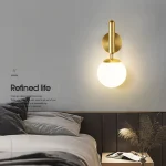 Modern Wall Lamp Simple Living Room Bedroom Wall Mounted Lampshade Iron Material Lighting Fixture 4