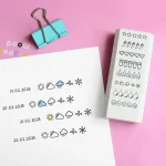 8-layer Stamp 5 Star Rating Mood Rating Weather Rating Book Rating Food Rating Check Box Checklist Planner Scrapbooking Stamp 4