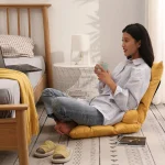 Folding Lounger Home Balcony Living Room Folding Chair Leisure Balcony Lazy Sofa Tatami Sun Loungers Modern Backrest Deckchair 2
