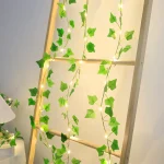 2M Green Leaf String Lights Artificial Ivy Vine Fairy Light Wedding Party Decoration Christmas Home Room Decor Wall Plant Wreath 6