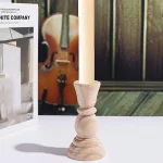 Wooden Candlesticks Unfinished Wood Candle Holder Pillar Taper Candle Stands for Wedding Party Birthday Home Table Decoration 5