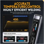 FNIRSI HS-02 Adjustable Temperature Soldering Iron DC 20V 100-450℃ Welding Solder Rework Station PD 100W Portable Repair Tool 5