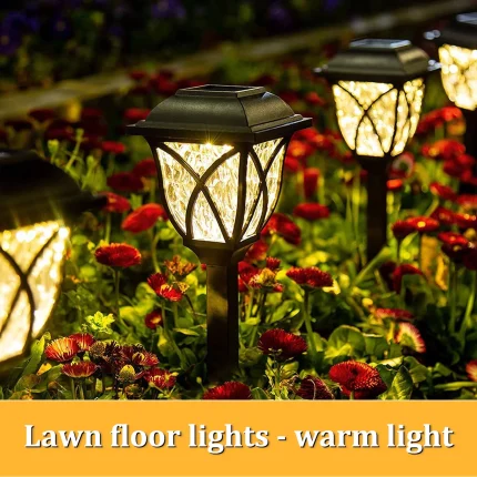 2 Pack LED Solar Lawn Lights Outdoor Waterproof Warm Light Model Garden Courtyard Walkway Villa Landscape Decorative Lights