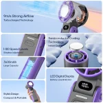 KINSCOTER Outdoor Foldable Portable Handheld Fan Mini Cooling Rechargeable 3600mAh 100-level Free Control High Speed Turbo Fan 2