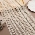 5 Meters Cotton Lace Trim Ribbon Beige Sewing Trim Lace Ribbon Crochet Lace Fabric DIY Wedding Party Craft Christmas Gift Decor 2