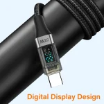USB C Cable PD 100W Digital Display USB C to C Data Cord 0.5M/1M/2M Quick Charge Type-C Charging Line for Mobile Phone Laptop 5