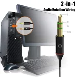 Headphone Microphone Audio Converter Splitter For Computer 3.5mm Female To 2 Dual 3.5mm Male Headphone Mic Audio Y Splitter 3