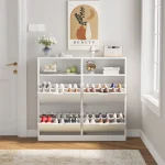VOWNER Shoe Storage Cabinet with 4 Flip Drawers, Freestanding Shoe Cabinet 3