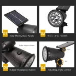 Solar LED Spotlight for Outdoor Garden Landscape Lighting Waterproof Solar Powered Spot Lights for Garden Lawn Yard Walkway 6