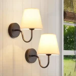 Modern Fabric Wall Lamps Retro Bedside Wall Lamp Living Room Wall Lights Simple Loft Wall Sconce Lighting Fixture AC85-265V E27 2