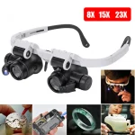 8X 15X 23X Adjustable Dual Polished Crystal Acrylic Lens Jewelry Watch Repair Magnifier Glass Head Eye Loupe Measurement Tools 2