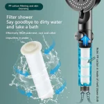 10 Spray High-Pressure Water Saving Filtered Shower Head Handheld Showerhead Fall Resistance Black White Bathroom Shower Nozzle 4