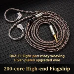 Original QKZ T1 200 Core TC Silver Plated Hifi Earphone Update Cable MMCX/2Pin Connector Use For QKZ ZXN ZXT VK4 ZX2 ZAX2 3