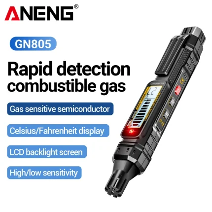 ANENG GN805 Combustible Gas Detector Gas Analyzer Gas Leakage Meter 50~10000PPM Sound Alarm Environmental Multiple Detectable