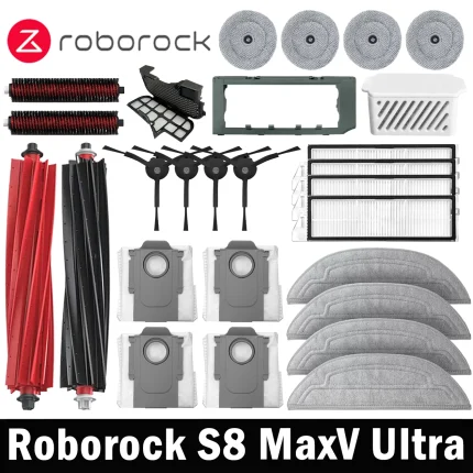 Roborock S8 MaxV Ultra Robot Vacuum Spare Parts Main Side Brushes Mop Cloths HEPA Filters Dust Bags Accessories