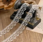 1 Meters/1.5 Meter Ivory Lace Trim Polyester Embroidered Lace Fabric Sewing Lace Ribbon Apparel Accessories Trims 2cm Width 4
