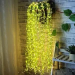 2 M 20 Light Always on Battery Box Willow Curtain Lamp Decorative Light String Imitation Leaf Wrought Iron Basket Copper Wire 2