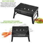 1Set Barbecue Charcoal Stove Portable Foldable Steel BBQ Grills  for Outdoor Grilling Cooking Camping Hiking Picnics Tailgating 6