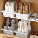 Simple Modern Nordic Style Vertical Economy Slippers Rack Space Organizer Plastic Shoe Cabinet Home Hotel Shoes Holder Storage 2