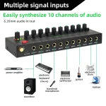 4/6/10 Channel Ultra Low Noise Stereo Line Mixer Mini Professional Sound Mixer with RGB Light DC5V Easy Operation Audios Mixer 6