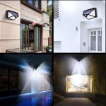 100LED Solar Flood Lights 3 Modes Outdoor Solar Motion Security Solar Light Waterproof for Garden Patio Garage Wall Light 5