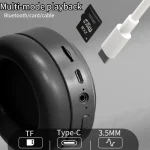 Over Ear HIFI Stereo M5 Headsets Wireless Bluetooth 5.3 Headphones Sports Gaming Earphones Support TF/AUX noise reduction 4