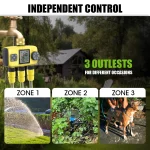 Insoma 3-Outlet Automatic Water Timer Garden Irrigation Watering System Independent Control Sprinkler Programmer Tools 6