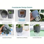 10/5Pcs Self Watering Plastic Flower Pot Double Layer Hydroponics Plants Bonsai Pot Vases Succulent Potted Home Office Decor 6