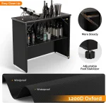 45" Commercial Grade Portable Bar Table for Events, Mobile Bartending Station, Outdoor Indoor Pop Up Bar Table with Skirt PP 4