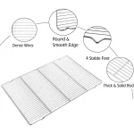 Stainless Steel Baking Tray Set with Grill 304 Stainless Steel Rectangular Cooling Rack Grilling Tools BBQ Safe Small Grill 4