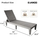 Outdoor Chaise Lounge Set of 2, Adjustable Pool Lounge Chair with 5 Positions Backrest, Waterproof Sun Loungers for, Customized 2