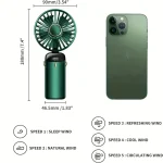 Portable Handheld Personal Rechargeable Fan LED Digital Display 90°Adjustable  Rechargeable Fan , 5 Speed Wind Mini Aromatherapy 4
