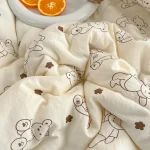 Washed Double Gauze Spring Summer Quilt Queen Grade A Lightweight Comforter Soya Fibre Filling Soft Breathable Summer Blanket 4