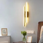 LED Bedroom Wall Lamp Wall Sconces Copper Line Pipe Acrylic Lampshade Indoor Lighting for Living Room Corridor Light Fixture 6