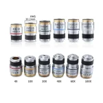 185 4X 10X 40X 100X Biological Microscope Achromatic Objective Lens Microscope Lens Adapters Compact Objective Lens Durable 2