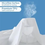 6-Sides Fully Enclosed Waterproof Mattress Cover with Zipper Custom Size Fitted Sheet Dust-proof Anti-mite Mattress Protector 4