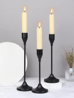 3Pcs/Set European Style Metal Candle Holders Candlestick Fashion Wedding Table Candle Stand Exquisite Candlestick Christmas Tabl 2