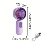 Mini portable fan, handheld small fan, USB charging, 3-speed handheld fan suitable for office, outdoor travel, and camping 4