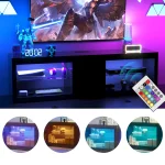 63" LED TV Stand for TVs Up To 70 Inch, Modern Entertainment Centre with Power Outlet TV Shelf with Storage Cabinet 5